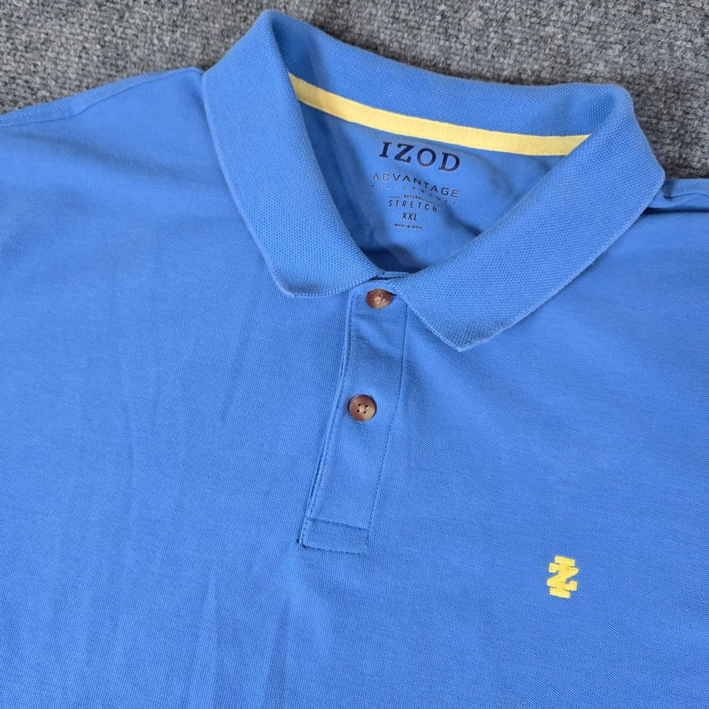 IZOD Advantage Performance Natural Stretch Blue Polo Shirt Mens XXL
